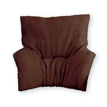 Collections Etc Faux Sheepskin Deluxe Back Rest Support Cushion - Lower Back Support and Comfort for Chair or Bed