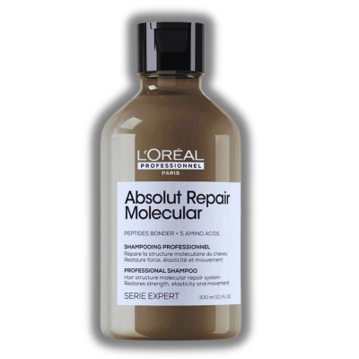 L'Oreal Serie Expert Absolut Repair Molecular Shampoo (10.1 oz) Loreal Absolute Hair Molecule Repairs, Smooth & Protects