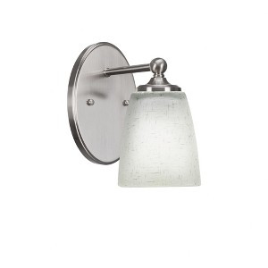 Toltec Lighting Capri 1 - Light Sconce in  Brushed Nickel with 4.5" Square White Muslin Shade - 1 of 2