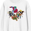 Captain Planet Planeteers Charging Into Action Crew Neck Long Sleeve White Adult Sweatshirt - 2 of 3