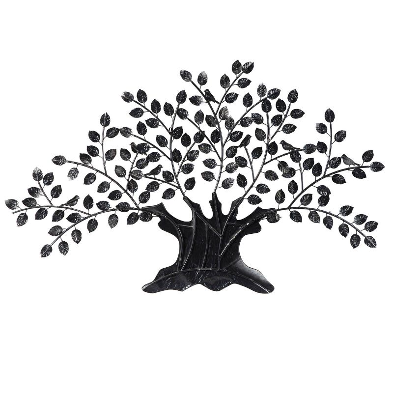 Metal Tree Indoor Outdoor Wall Decor with Leaves Light Brown - Olivia & May, 5 of 19