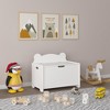 Kids Toy Box, Children Wooden Organizer Storage Chest with Safety Hinged Lid for Ages 2+ (White) - 3 of 4