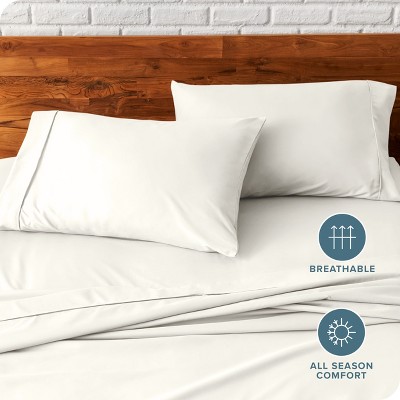 Cream Hypoallergenic Cotton Polyester Standard Pillowcase Set