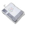 Bacati - Solid White with Solid Border Blanket (White/Grey Border) - 3 of 4