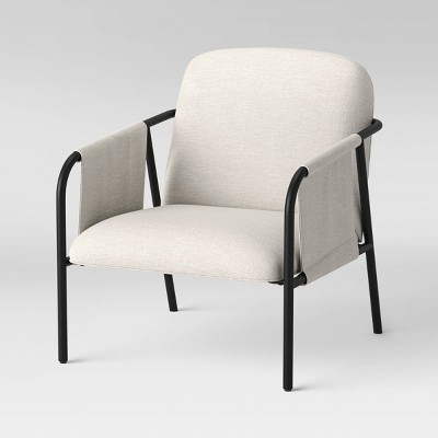 Faison Linen and Metal Sling Accent Chair Cream (KD) - Threshold™