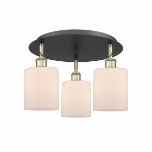 Cobbleskill - 3 Light Flush Mount In Art Deco Style-9.63 Inches Tall and 17.75 Inches Wide - 1 of 1
