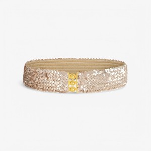 Anna-Kaci Women's Sequin Elastic Waist Belt with Gold Tone Clasp - 1 of 4