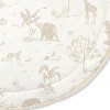 MakeMake Organics GOTS Certified Organic Cotton Nursery Floor Rug Washable Reversible Thick Quilted (Round 48", Safari) - 3 of 4