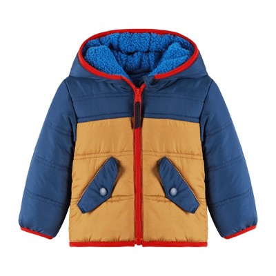 Andy & Evan Toddler  Navy Color Blocked Jacket w/Faux Shearling Lining. Blue, Size 18-24 Months.