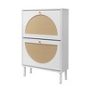 Okak Shoe Cabinet, Freestanding Shoe Organizer with 2 Flip Drawers, Shoe Storage Cabinet for Entryway, Living Room, Hallway, White - 4 of 4