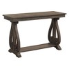 Classic Traditional Sofa Table with Bottom Shelf and Scrolled Base, Wooden Console Table for Living Room - 2 of 4