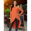 Seta T Women's One Shoulder Long Sleeve High Low Asymmetrical Hem Tunic Blouse - 2 of 4