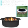 Sunnydaze Outdoor Heavy-Duty Steel Portable Above Ground or In-Ground Round Fire Pit Liner Ring - 27" - Black - image 2 of 4