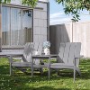 ALAULM Adirondack Lounge Chair Sofa Set of 2 PCS,Outdoor Chairs,Double Seat Chair w/a Coffee Table,Widely Used for Patio, Lawn, Garden,Pool,Deck(Gray) - 2 of 4