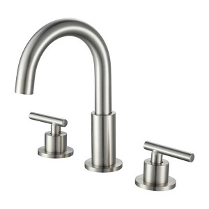 Cobbe Double Handle Widespread Faucet 3-Hole Bathroom Sink Faucet Spout Swivels 360 Degrees Brushed Nickel - 1 of 4