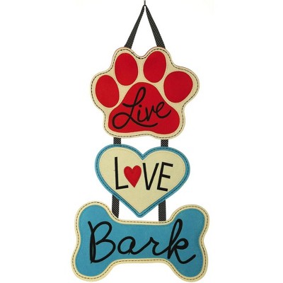 Evergreen Live Love Bark Outdoor Safe Felt Door Decor