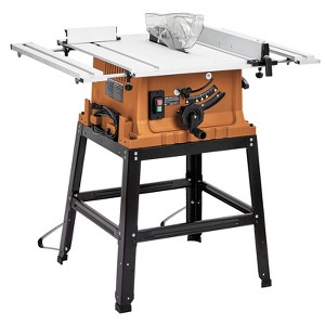 Table Saw,Multifunctional Saw with Stand & Push Stick, 90° Cross Cut & 0-45° Bevel Cut, 5000RPM, Adjustable Blade Height for Woodworking - 1 of 4