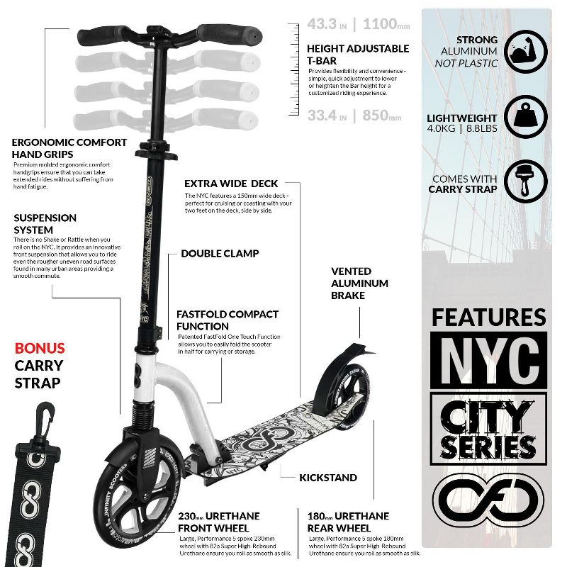 Crazy Skates Nyc Foldable Kick Scooter - Great Scooters For Teens And Adults, 2 of 6