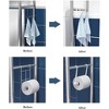 2-Tier Floor-Standing Over Toilet Storage Cabinet, Metal Bathroom Organizer with Removable Towel Hooks and Toilet Paper Holder - 4 of 4