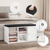 Mlezan Shoe Storage Bench: White 39.4" Organizer with Padded Seat,Adjustable Shelf.Ideal for Entryway,Bedroom, Hallway,or Living Room Shoe Storage. - 4 of 4