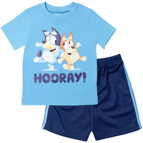 Bluey Bingo Dad Toddler Boys T-Shirt Tank Top and French Terry Shorts 3 Piece Outfit Set 3T