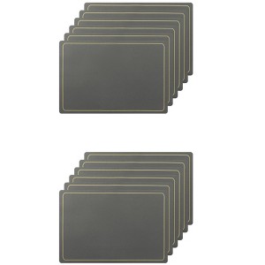 Unique Bargains Dining Room Heat Resistant Modern Faux Leather Placemats 18" x 12" 12 Pcs - 1 of 4