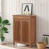 Lirago Brown 5-Tier Shoe Cabinet E1 MDF 31.5x14.2x42.9 4 Shelves 1 Drawer Vintage Style Shoe Organizer - 2 of 4