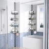 Aoibox Corner Shower Caddy Tension Pole: 4-Tier Adjustable Rustproof Bathroom Organizer Shelves for Bathtub Shampoo Storage - 2 of 4