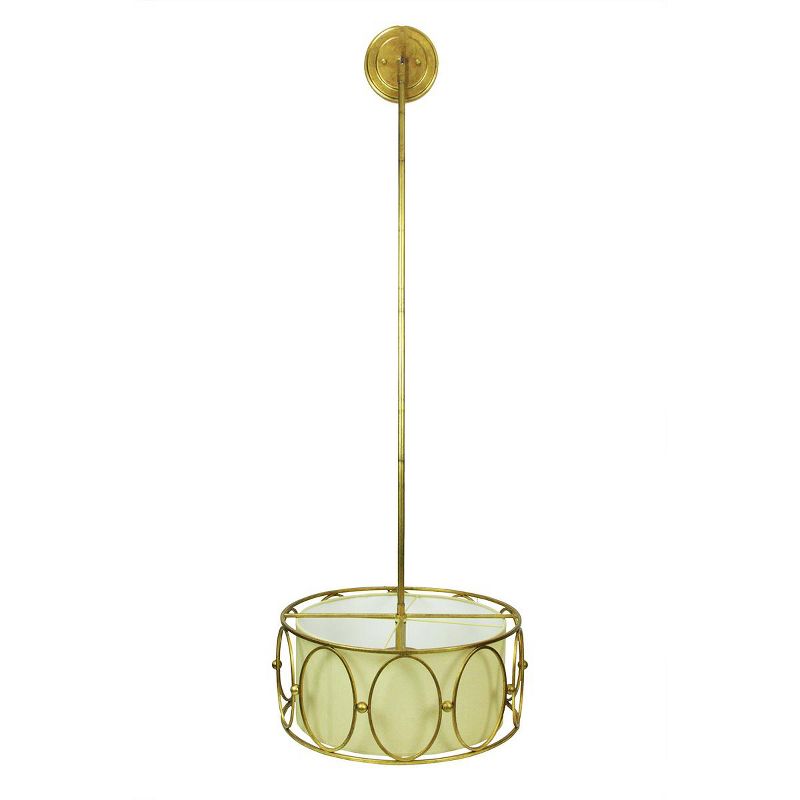 Diva At Home 55" Gold and Beige Round Oval Accented Hanging Ceiling Light Pendant, 1 of 2