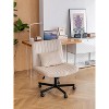 Racxily Adjustable Swivel Criss-Cross Chair, Linen Office Chairs, Vanity Chair, Desk Chair - 4 of 4