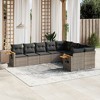 vidaXL Garden Sofa Set Grey PE rattan 9 Piece Set Adjustable Armrests - 2 of 4