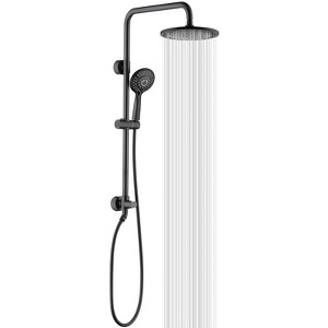 BRIGHT SHOWERS Rain System with 9" Rainfall Shower Head, Handheld Spray, Height Adjustable Holder, Solid Brass Rail, and 60" Stainless Steel Hose - 1 of 4