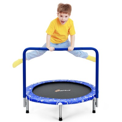 Infans 36" Kids Trampoline Rebounder W/Full Covered Handrail & Pad Indoor Outdoor Blue