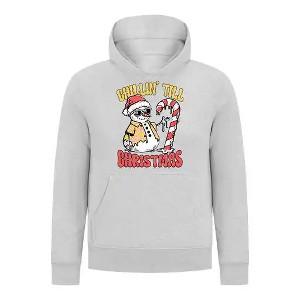 Everyday Kids Christmas Collection Chillin’ Till Christmas Boys Pullover Hoodie – Holiday Sweatshirt - Heather Gray - 1 of 1