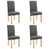 vidaXL Dining Chairs 4 pcs Gray Fabric - 2 of 4
