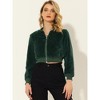 INSPIRE CHIC Women's Winter Fluffy Zipper Up Cropped Faux Fur Bomber Jacket - image 2 of 4