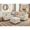 VANOMi 90.6’’ Corduroy Sectional Sofa with Storage Ottoman - 2 of 4