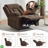 Recliner Chair, Manual Reclining Sofa w/Massage & Heat Comfy Overstuffed Rocking Chair with Side Pockets - 4 of 4