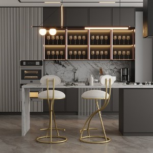 SKRAN Armless Velvet Barstools with Back Set of 2 Upholstered Counter Height Barstools with Metal Frame for Kitchen, Dining, and Living Room - 1 of 4
