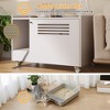 Chic Crate-White End Table for Cat Litter Box Enclosure - Hidden Wood Furniture with Top Fence, Multi-Use Storage Bench - 2 of 4