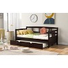 TiramisuBest Twin Daybed with Trundle, Espresso, Solid Wood, 78x42x35 inches, 78 lbs - 3 of 4