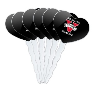 Valdosta Secondary Logo Heart Love Cupcake Picks Toppers Decoration Set of 6 - 1 of 4