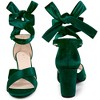 BLISSFUL STEP Women's Cross Strap Chunky Heel Lace Up Heeled Sandals - 3 of 3