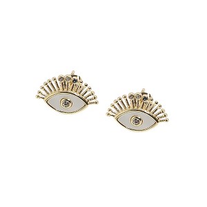 SOHI Women's Ivory White Party Stud Earrings - 1 of 4