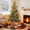 6 Ft Pre-Lit Artificial Christmas Tree, Hinged Aspen Fir Xmas Tree with 300 Warm White LED Lights, 678 Tips, Metal Base for Home Office Party Holiday - 2 of 4