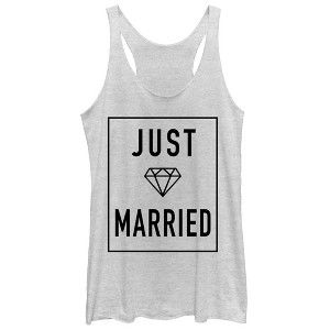 Women's CHIN UP Just Married Racerback Tank Top - 1 of 3