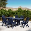 WestinTrends Malibu 7-Piece HDPE Rectangular Patio Dining Table Set with Foldable Chairs - 2 of 4