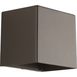 Progress Lighting Cornice 1-Light Outdoor LED Wall Sconce, Antique Bronze, Aluminum, Square Shade - 1 of 2