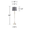 360 Lighting Colonnade Traditional Country 60" Tall Standing Floor Lamp Metal Antique White Finish Living Room Bedroom House Drum Tieling Gray Shade - 4 of 4