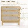 3 Drawer Wood Dresser - Rattan Chest of Drawers, Bedroom Storage, Nightstand for Living Room, Entryway, Hallway - 4 of 4
